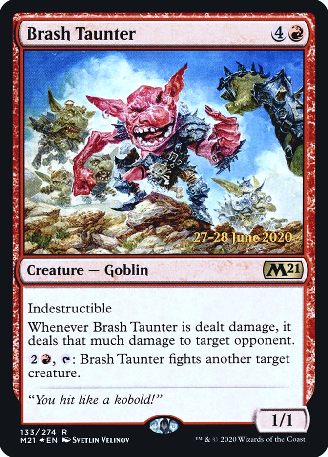 Brash Taunter [Core Set 2021 Prerelease Promos] MTG Single Magic: The Gathering | Red Claw Gaming