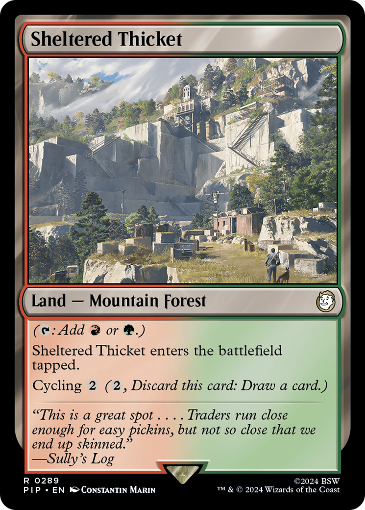 Sheltered Thicket [Fallout] MTG Single Magic: The Gathering    | Red Claw Gaming
