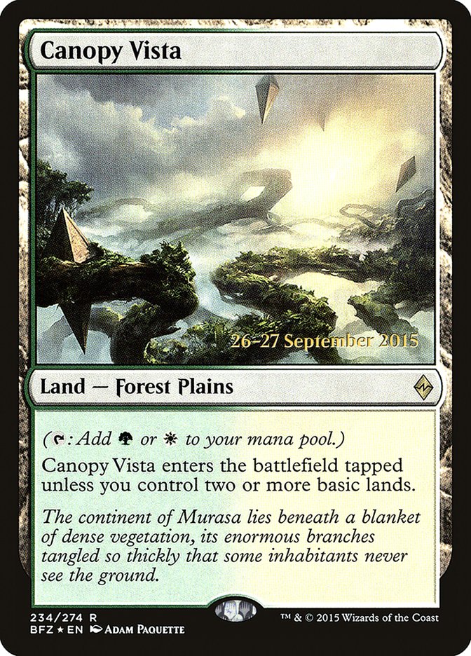 Canopy Vista [Battle for Zendikar Prerelease Promos] MTG Single Magic: The Gathering | Red Claw Gaming