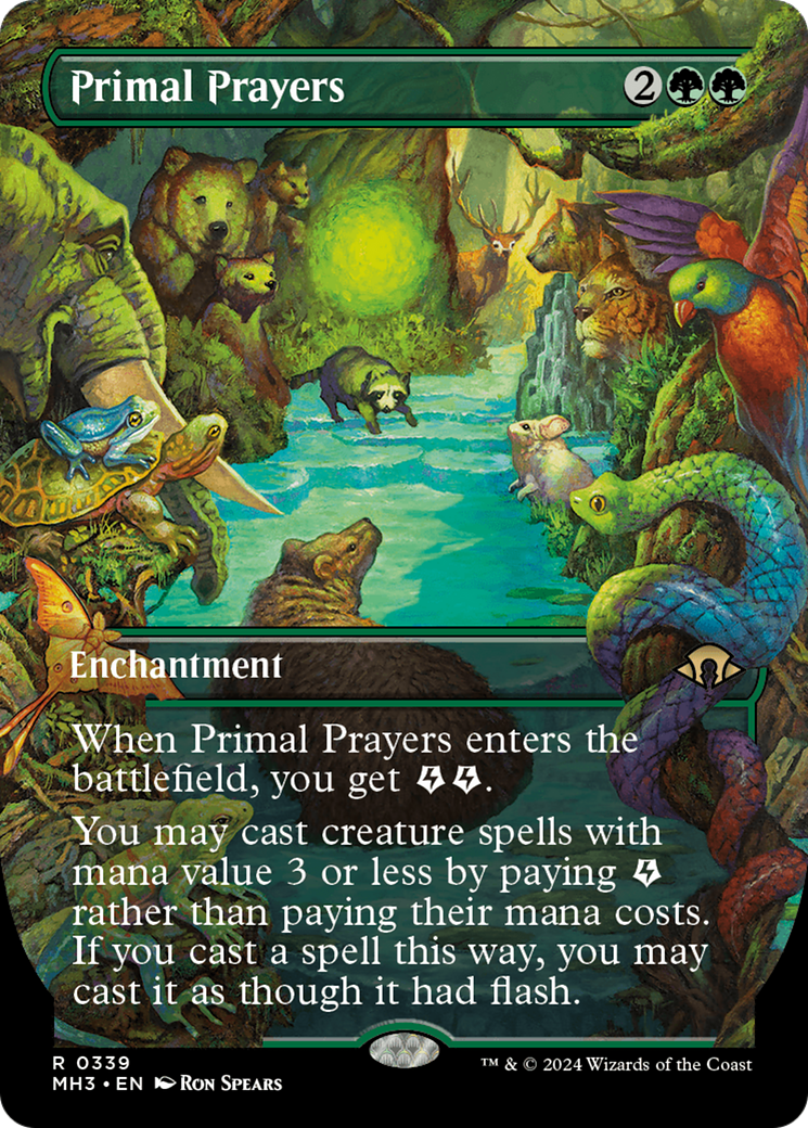 Primal Prayers (Borderless) [Modern Horizons 3] MTG Single Magic: The Gathering | Red Claw Gaming