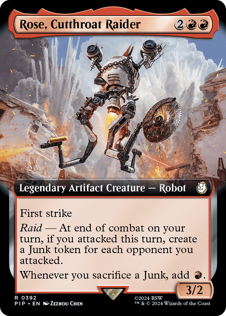 Rose, Cutthroat Raider (Extended Art) [Fallout] MTG Single Magic: The Gathering | Red Claw Gaming