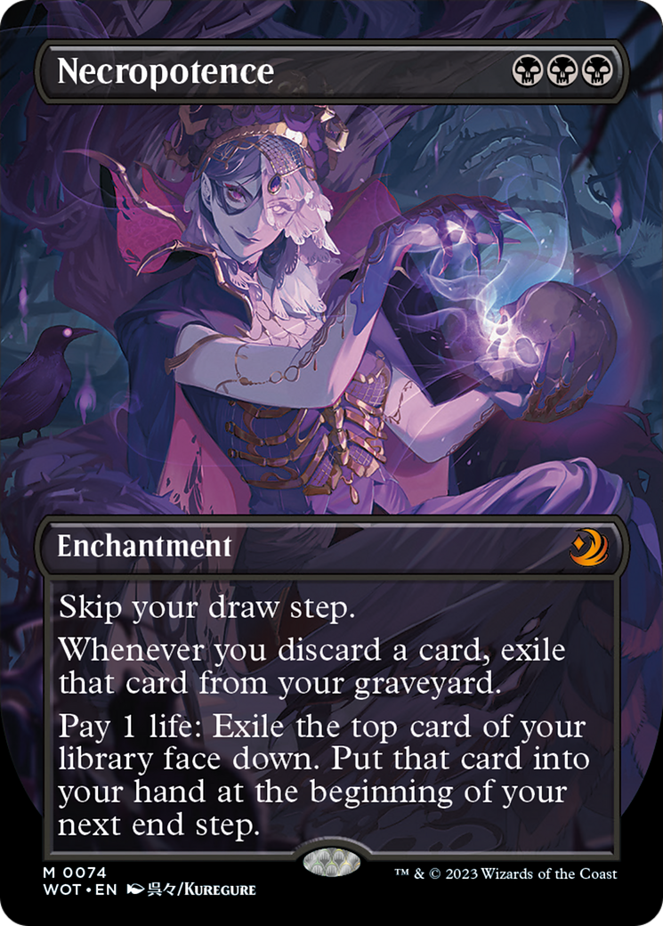 Necropotence (Anime Borderless) [Wilds of Eldraine: Enchanting Tales] MTG Single Magic: The Gathering | Red Claw Gaming