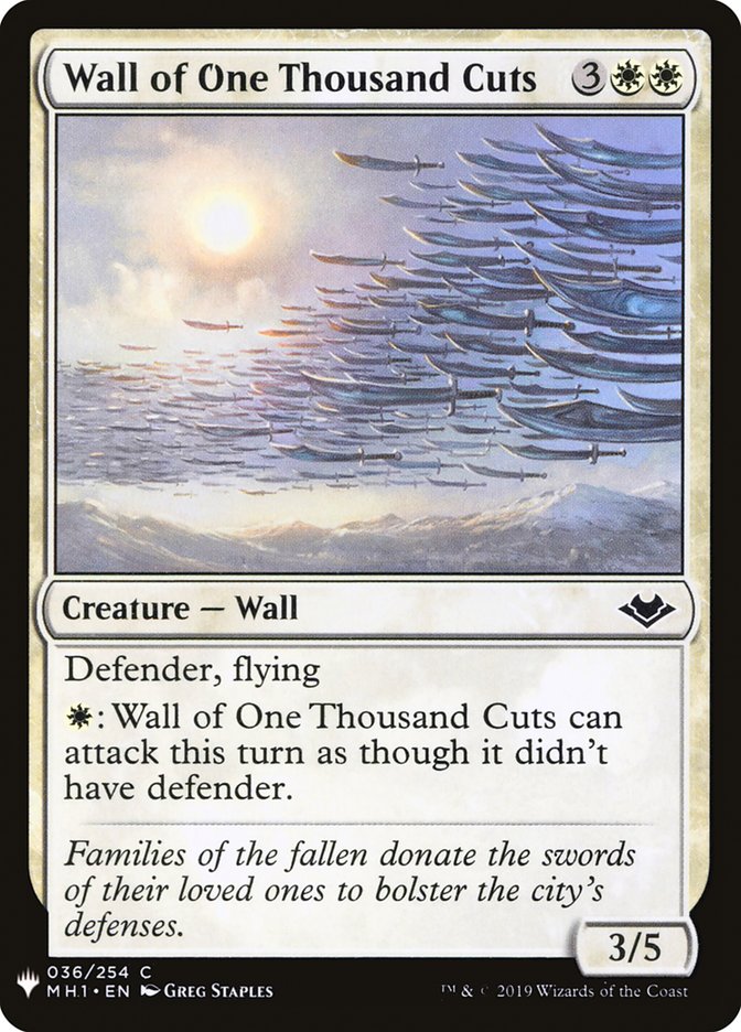 Wall of One Thousand Cuts [Mystery Booster] MTG Single Magic: The Gathering | Red Claw Gaming