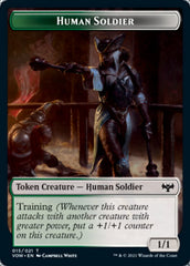 Human (001) // Human Soldier Double-Sided Token [Innistrad: Crimson Vow Tokens] MTG Single Magic: The Gathering | Red Claw Gaming