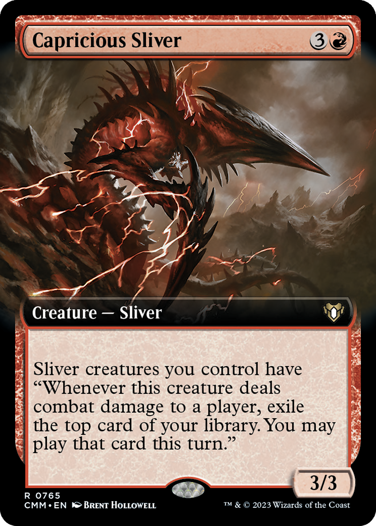 Capricious Sliver (Extended Art) [Commander Masters] MTG Single Magic: The Gathering    | Red Claw Gaming