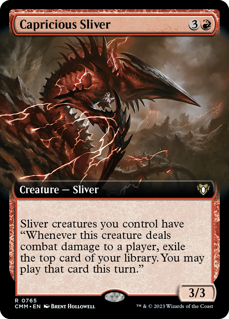 Capricious Sliver (Extended Art) [Commander Masters] MTG Single Magic: The Gathering | Red Claw Gaming