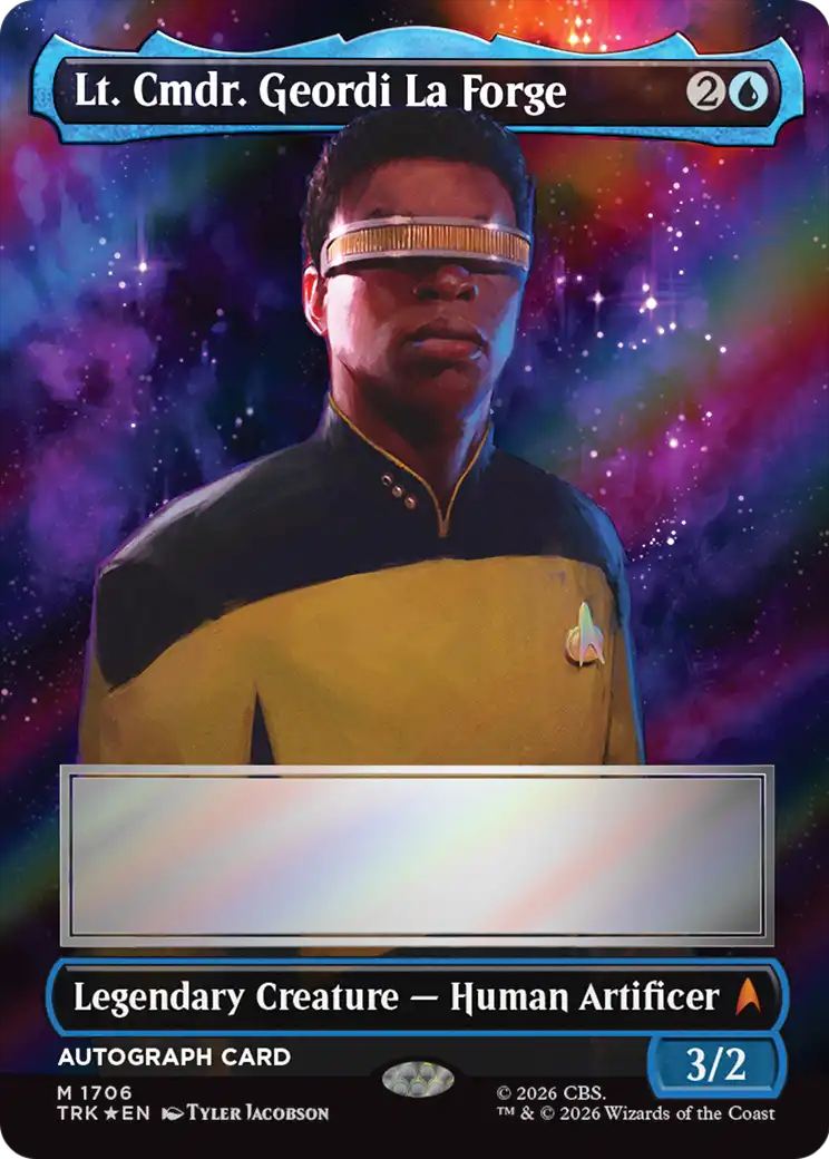 Lt. Cmdr. Geordi La Forge (Borderless) (Signed) [Star Trek] MTG Single Magic: The Gathering | Red Claw Gaming