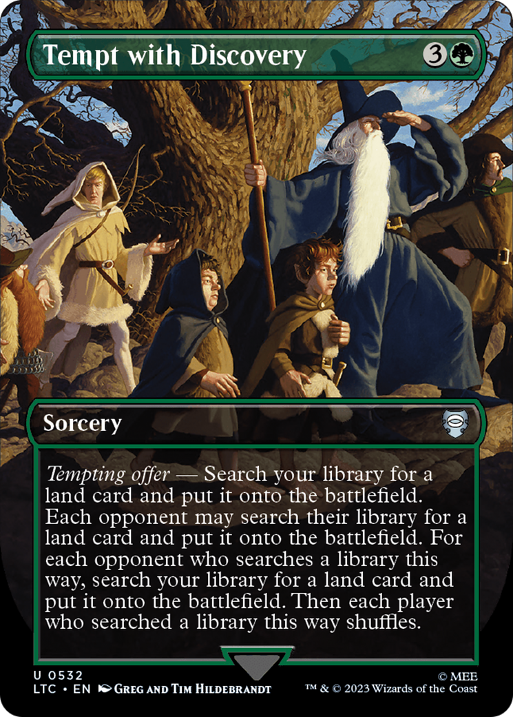 Tempt with Discovery (Borderless) [The Lord of the Rings: Tales of Middle-Earth Commander] MTG Single Magic: The Gathering | Red Claw Gaming