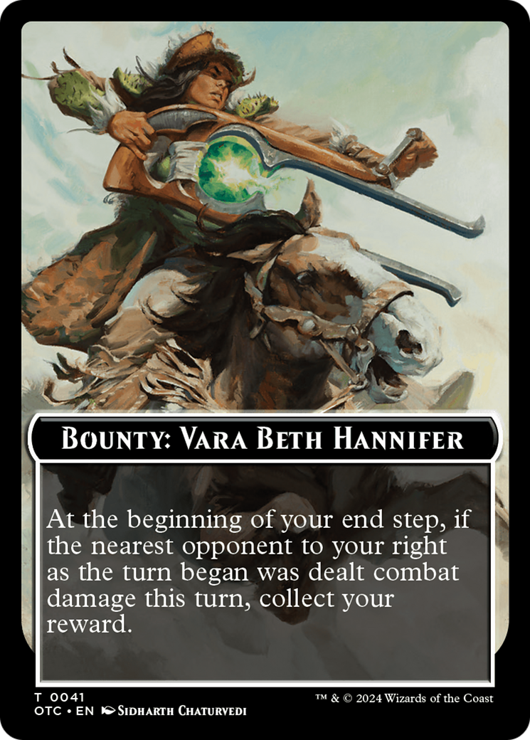 Bounty: Vara Beth Hannifer // Bounty Rules Double-Sided Token [Outlaws of Thunder Junction Commander Tokens] MTG Single Magic: The Gathering    | Red Claw Gaming