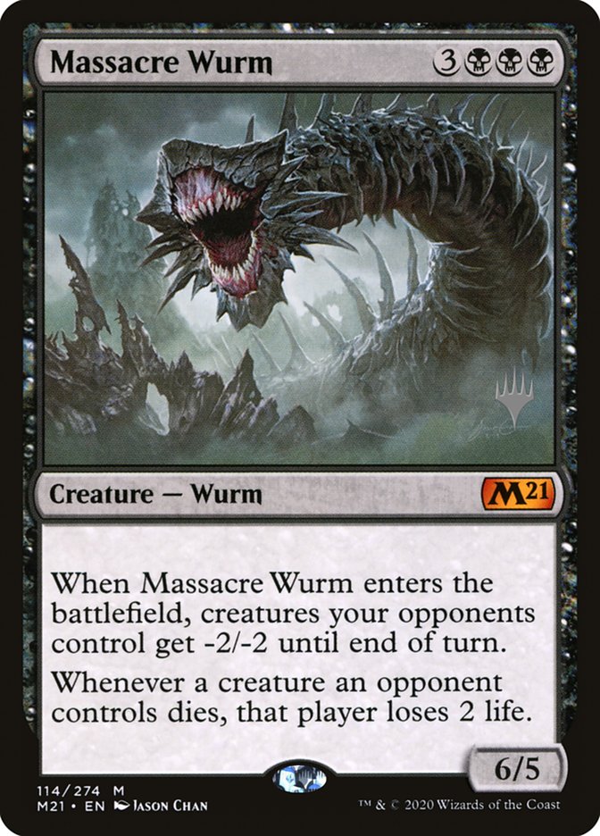 Massacre Wurm (Promo Pack) [Core Set 2021 Promos] MTG Single Magic: The Gathering | Red Claw Gaming