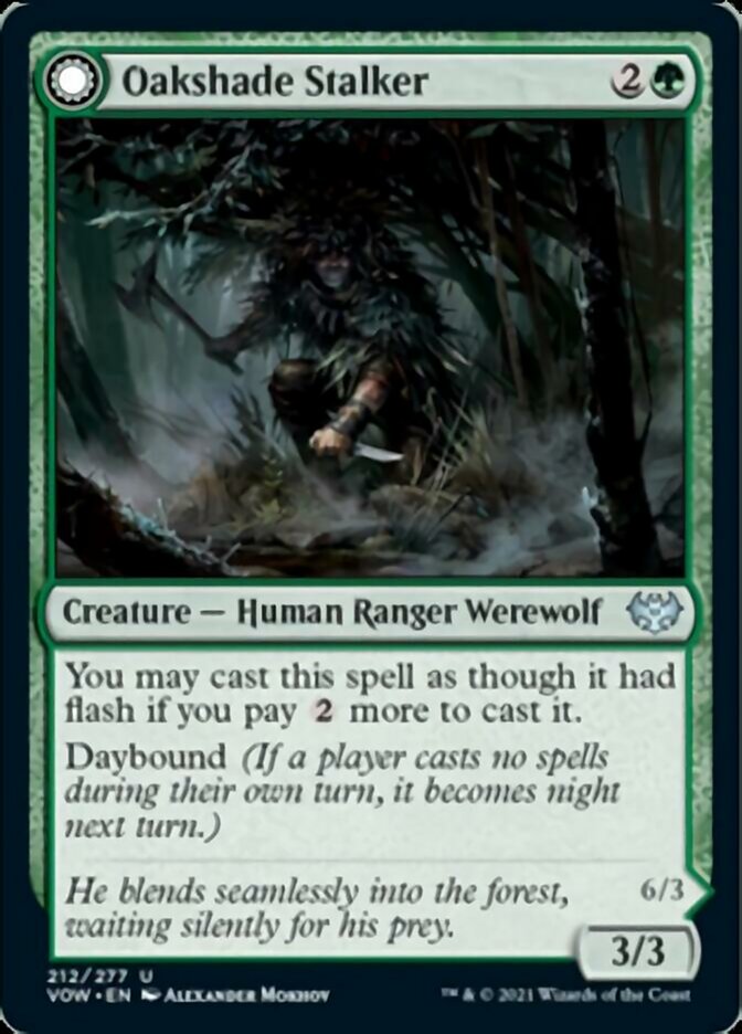 Oakshade Stalker // Moonlit Ambusher [Innistrad: Crimson Vow] MTG Single Magic: The Gathering | Red Claw Gaming