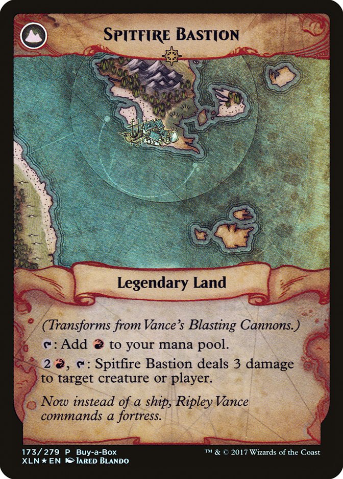 Vance's Blasting Cannons // Spitfire Bastion (Buy-A-Box) [Ixalan Treasure Chest] MTG Single Magic: The Gathering | Red Claw Gaming