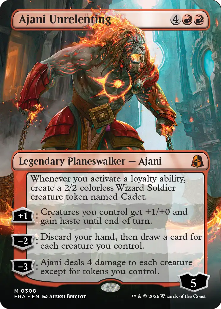 Ajani Unrelenting (Borderless) [Reality Fracture] | Red Claw Gaming