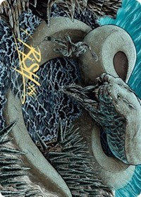 Koma, Cosmos Serpent 2 Art Card (Gold-Stamped Signature) [Kaldheim Art Series] MTG Single Magic: The Gathering | Red Claw Gaming