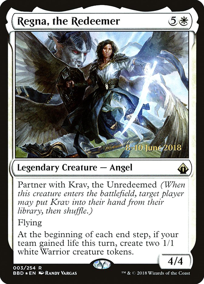 Regna, the Redeemer [Battlebond Prerelease Promos] MTG Single Magic: The Gathering | Red Claw Gaming
