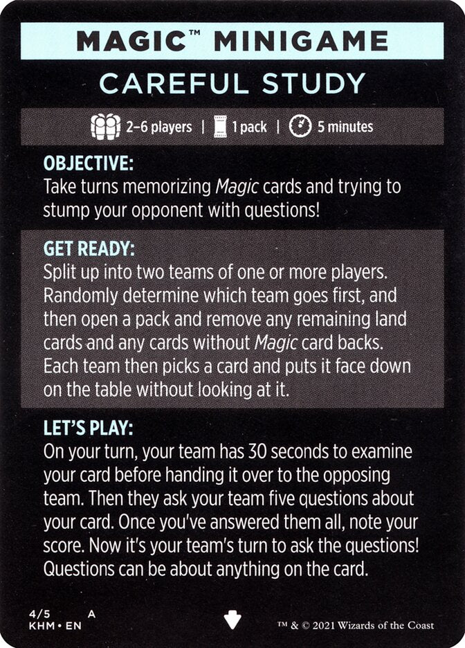 Careful Study (Magic Minigame) [Kaldheim Minigame] MTG Single Magic: The Gathering | Red Claw Gaming