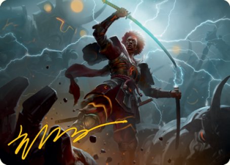 Raiyuu, Storm's Edge Art Card (Gold-Stamped Signature) [Kamigawa: Neon Dynasty Art Series] MTG Single Magic: The Gathering | Red Claw Gaming
