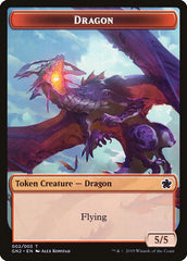 Dragon // Dinosaur Double-Sided Token [Game Night 2019 Tokens] MTG Single Magic: The Gathering | Red Claw Gaming