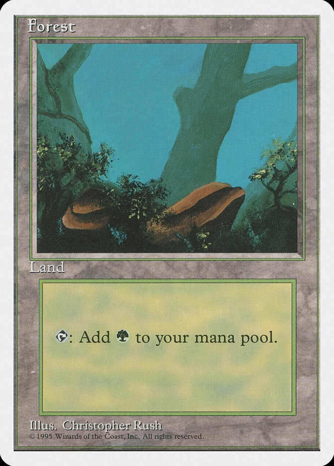 Forest (Two Stones) [Fourth Edition] MTG Single Magic: The Gathering | Red Claw Gaming