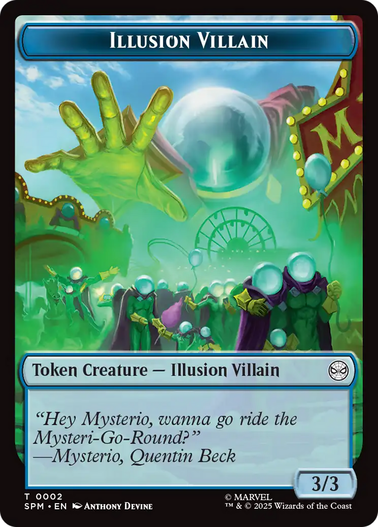 Spider // Illusion Villain Double-Sided Token [Marvel's Spider-Man Tokens] MTG Single Magic: The Gathering | Red Claw Gaming