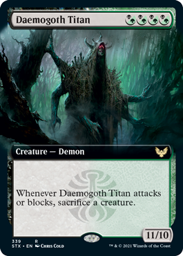 Daemogoth Titan (Extended Art) [Strixhaven: School of Mages] MTG Single Magic: The Gathering | Red Claw Gaming