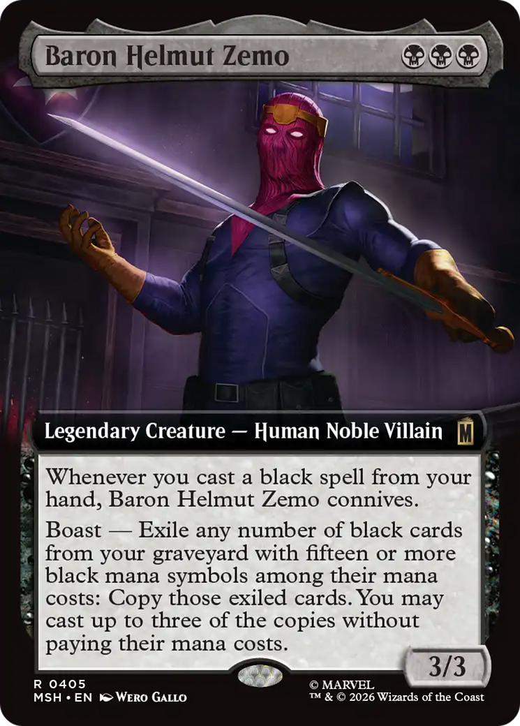 Baron Helmut Zemo (Extended Art) [Marvel Super Heroes] MTG Single Magic: The Gathering | Red Claw Gaming