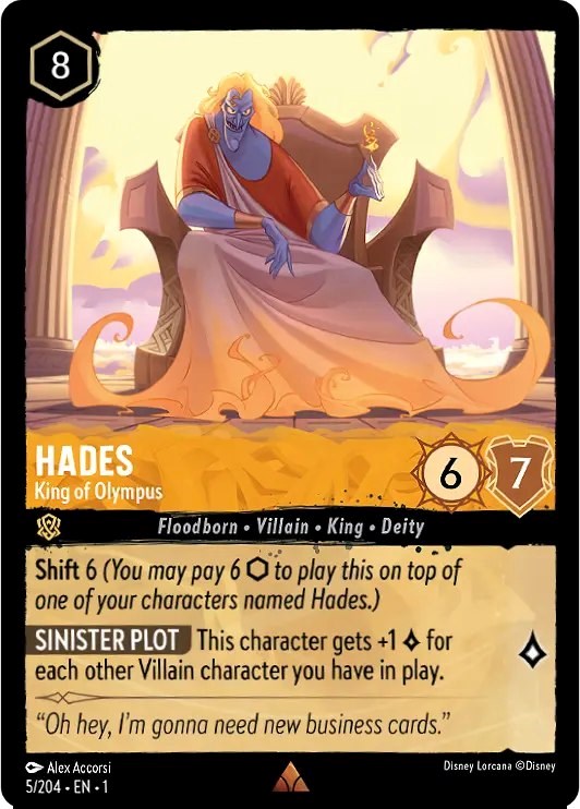 Hades - King of Olympus (Oversized) (5/204) [The First Chapter] Lorcana Single Disney | Red Claw Gaming