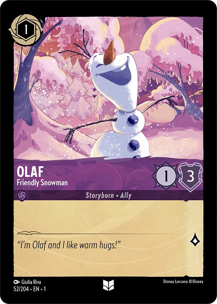 Olaf - Friendly Snowman (52/204) [The First Chapter] Lorcana Single Disney | Red Claw Gaming