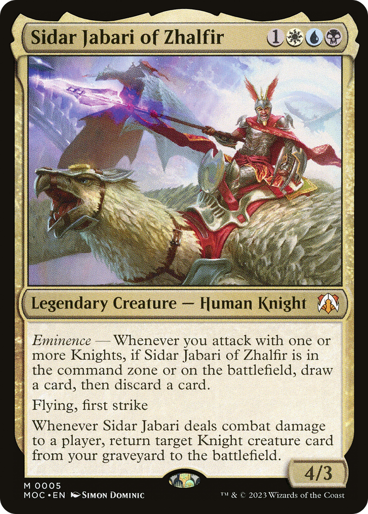 Sidar Jabari of Zhalfir [March of the Machine Commander] MTG Single Magic: The Gathering | Red Claw Gaming