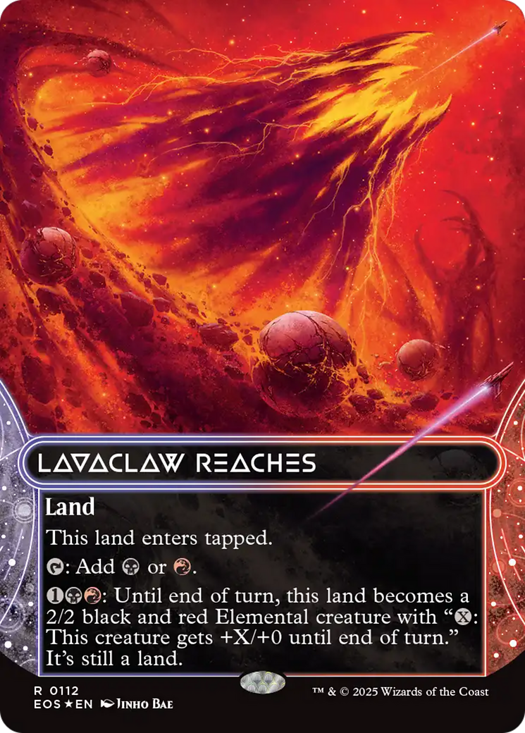 Lavaclaw Reaches (0112) (Borderless) (Galaxy Foil) [Edge of Eternities: Stellar Sights] MTG Single Magic: The Gathering | Red Claw Gaming