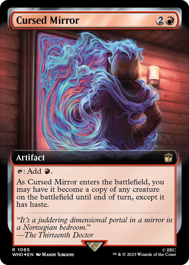Cursed Mirror (Extended Art) (Surge Foil) [Doctor Who] MTG Single Magic: The Gathering | Red Claw Gaming