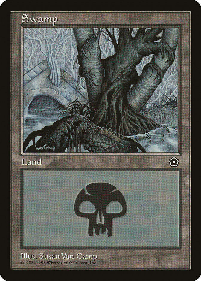 Swamp (White Signature on Left) [Portal Second Age] MTG Single Magic: The Gathering | Red Claw Gaming