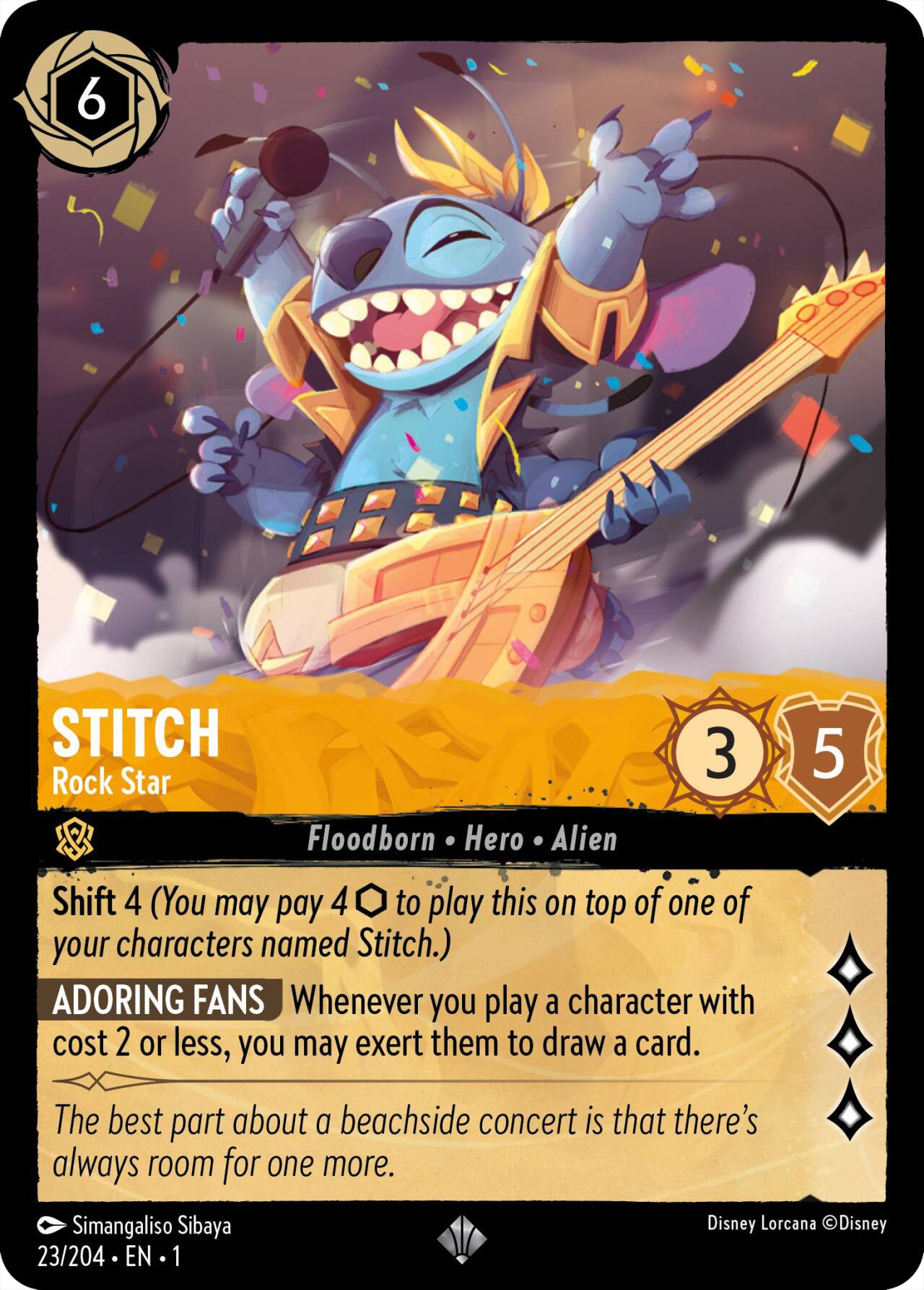 Stitch - Rock Star (23/204) [The First Chapter] Lorcana Single Disney | Red Claw Gaming