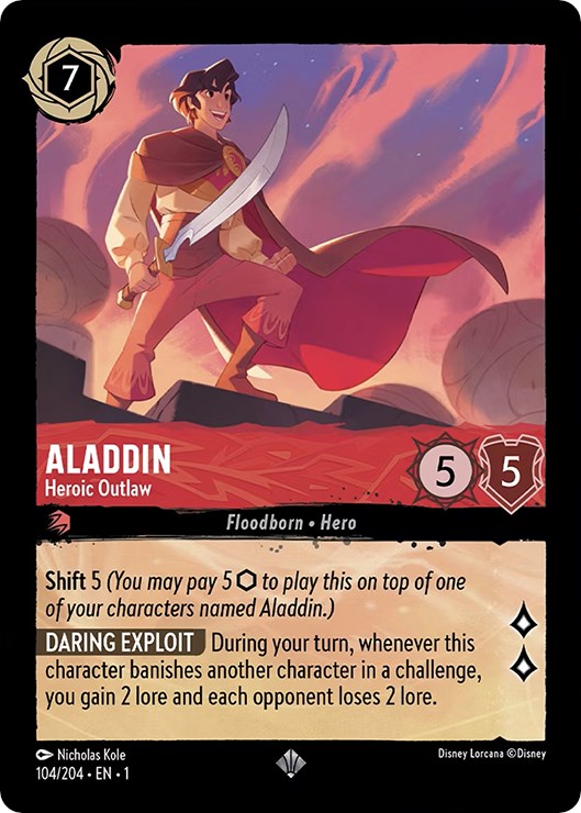 Aladdin - Heroic Outlaw (104/204) [The First Chapter] Lorcana Single Disney | Red Claw Gaming