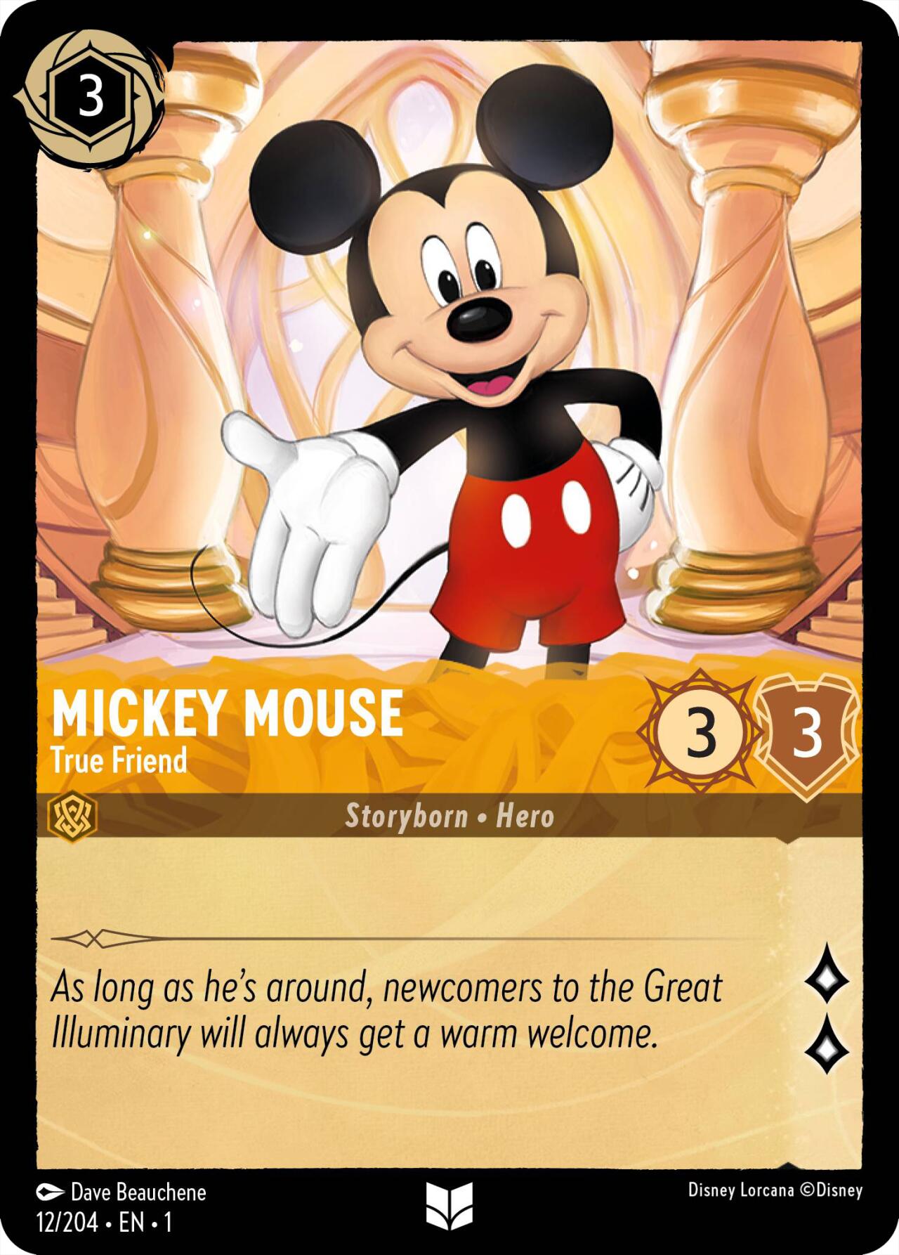 Mickey Mouse - True Friend (12/204) [The First Chapter] Lorcana Single Disney | Red Claw Gaming