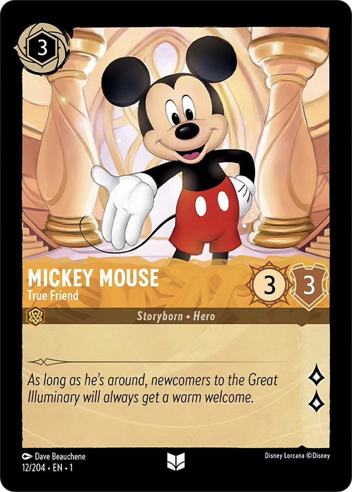 Mickey Mouse - True Friend (12/204) [The First Chapter] Lorcana Single Disney    | Red Claw Gaming