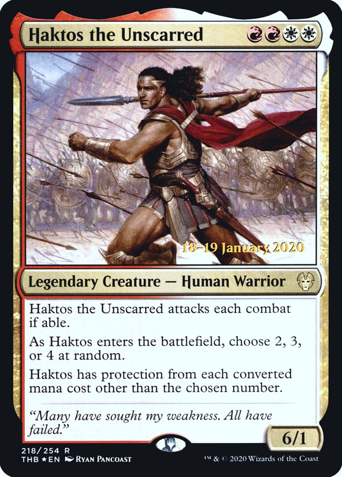 Haktos the Unscarred [Theros Beyond Death Prerelease Promos] MTG Single Magic: The Gathering | Red Claw Gaming