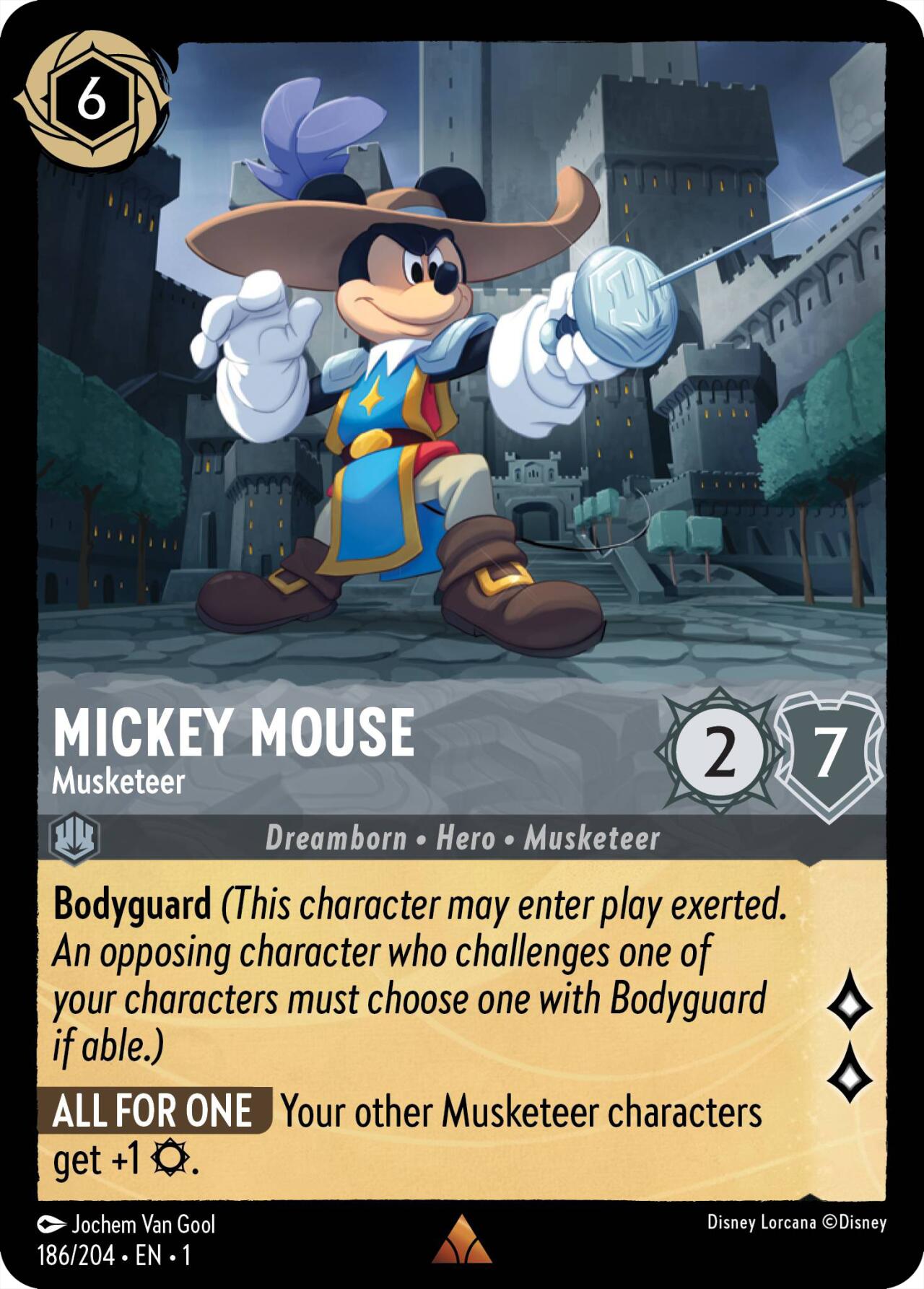 Mickey Mouse - Musketeer (186/204) [The First Chapter] Lorcana Single Disney | Red Claw Gaming