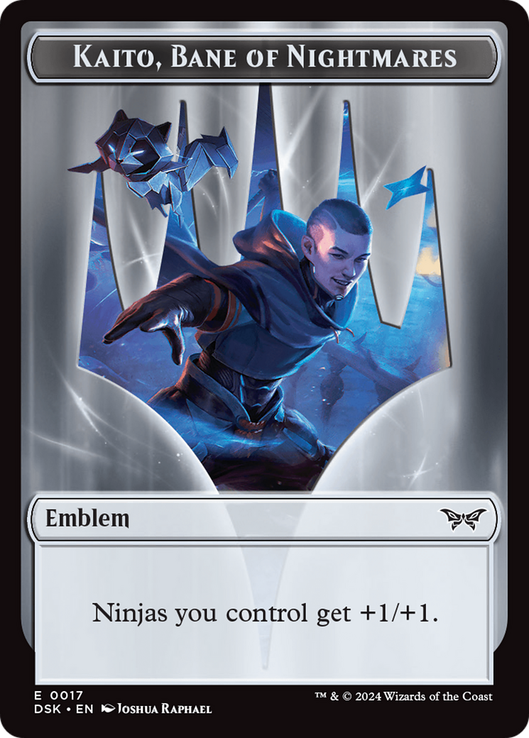 Emblem - Kaito, Bane of Nightmares // Gremlin Double-Sided Token [Duskmourn: House of Horror Tokens] MTG Single Magic: The Gathering | Red Claw Gaming