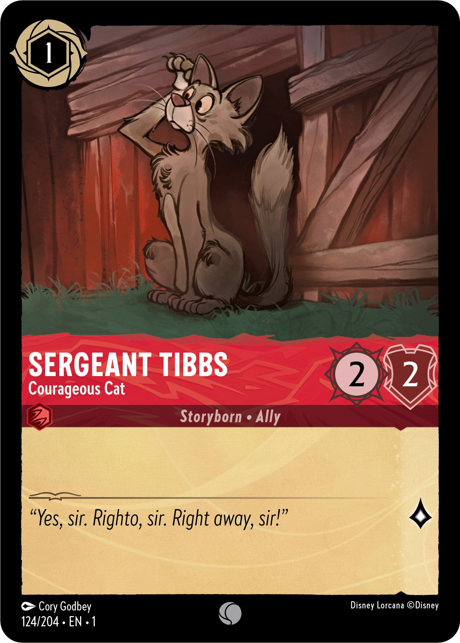 Sergeant Tibbs - Courageous Cat (124/204) [The First Chapter] Lorcana Single Disney | Red Claw Gaming