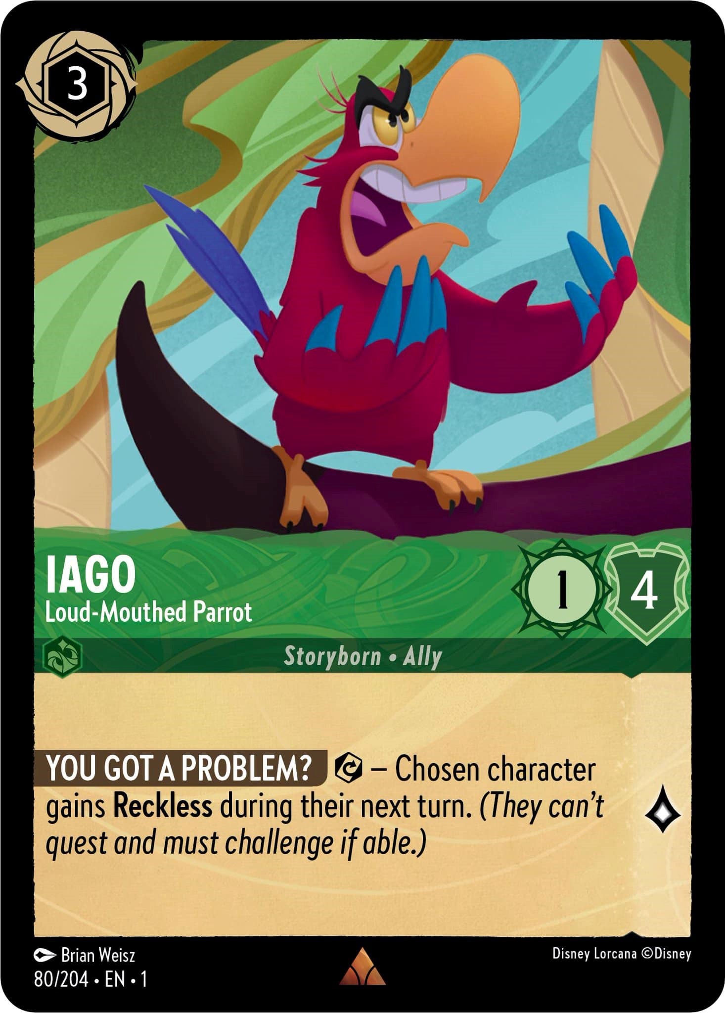 Iago - Loud-Mouthed Parrot (80/204) [The First Chapter] Lorcana Single Disney | Red Claw Gaming
