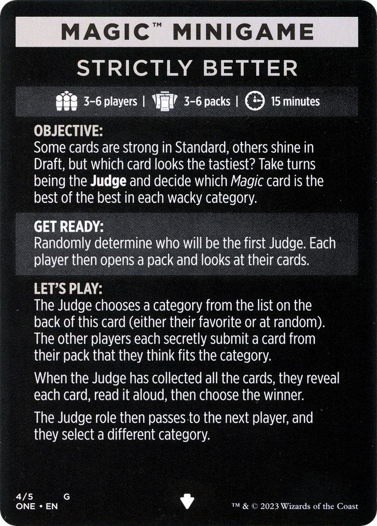 Strictly Better (Magic Minigame) [Phyrexia: All Will Be One Minigame] MTG Single Magic: The Gathering | Red Claw Gaming