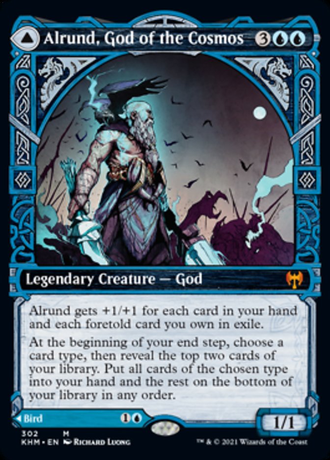 Alrund, God of the Cosmos // Hakka, Whispering Raven (Showcase) [Kaldheim] MTG Single Magic: The Gathering | Red Claw Gaming