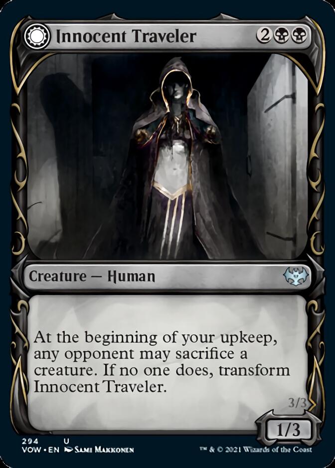 Innocent Traveler // Malicious Invader (Showcase Fang Frame) [Innistrad: Crimson Vow] MTG Single Magic: The Gathering | Red Claw Gaming