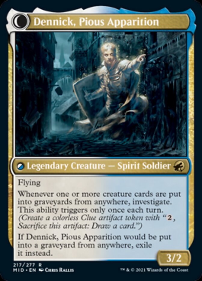 Dennick, Pious Apprentice // Dennick, Pious Apparition [Innistrad: Midnight Hunt] MTG Single Magic: The Gathering | Red Claw Gaming