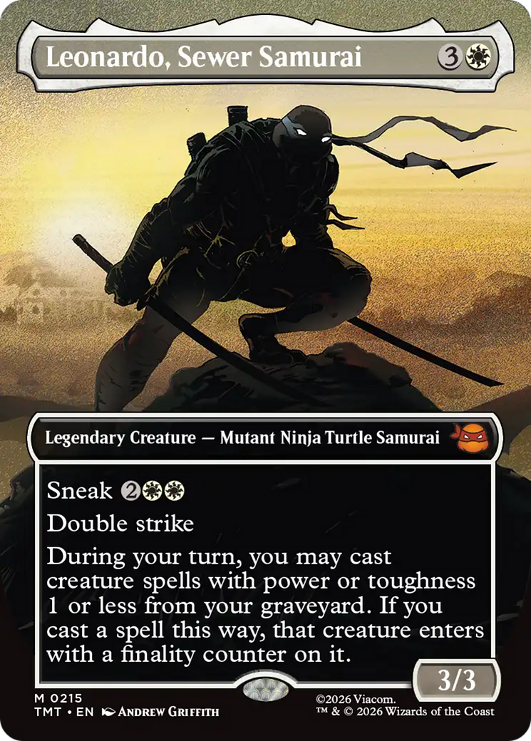 Leonardo, Sewer Samurai (Borderless) [Teenage Mutant Ninja Turtles] MTG Single Magic: The Gathering | Red Claw Gaming