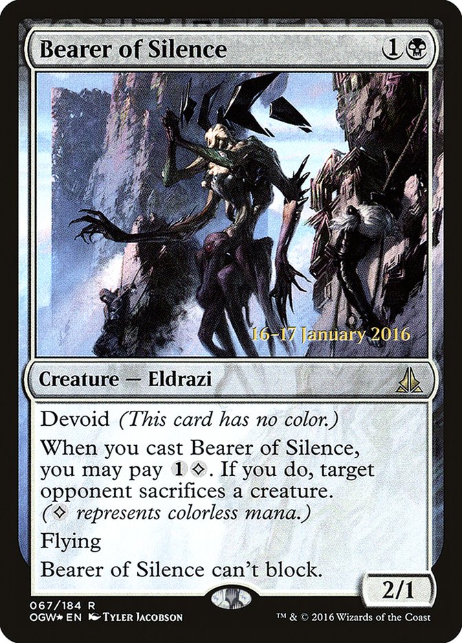 Bearer of Silence [Oath of the Gatewatch Prerelease Promos] MTG Single Magic: The Gathering | Red Claw Gaming