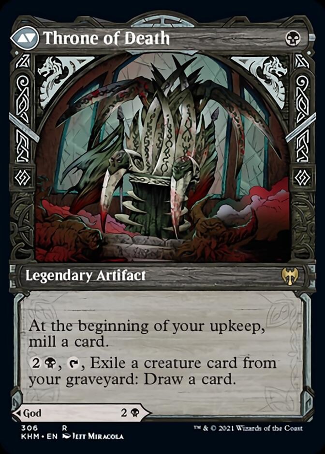 Egon, God of Death // Throne of Death (Showcase) [Kaldheim] MTG Single Magic: The Gathering | Red Claw Gaming