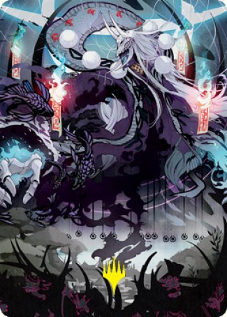Echo of Death's Wail Art Card (Gold-Stamped Signature) [Kamigawa: Neon Dynasty Art Series] MTG Single Magic: The Gathering | Red Claw Gaming