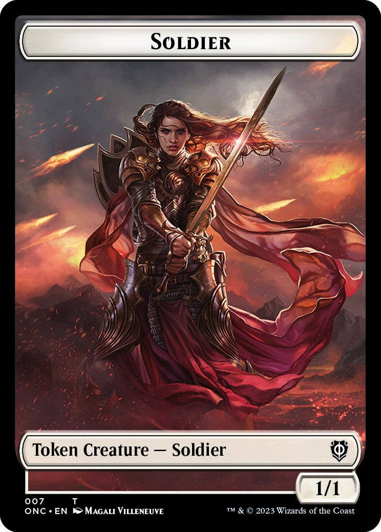 Soldier (007) // Angel Double-Sided Token [Phyrexia: All Will Be One Commander Tokens] MTG Single Magic: The Gathering | Red Claw Gaming